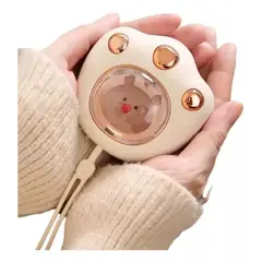 GENERICO - MINI CALENTADOR DE MANOS PORTATIL RECARGABLE USB GARRA DE GATO BEIGE