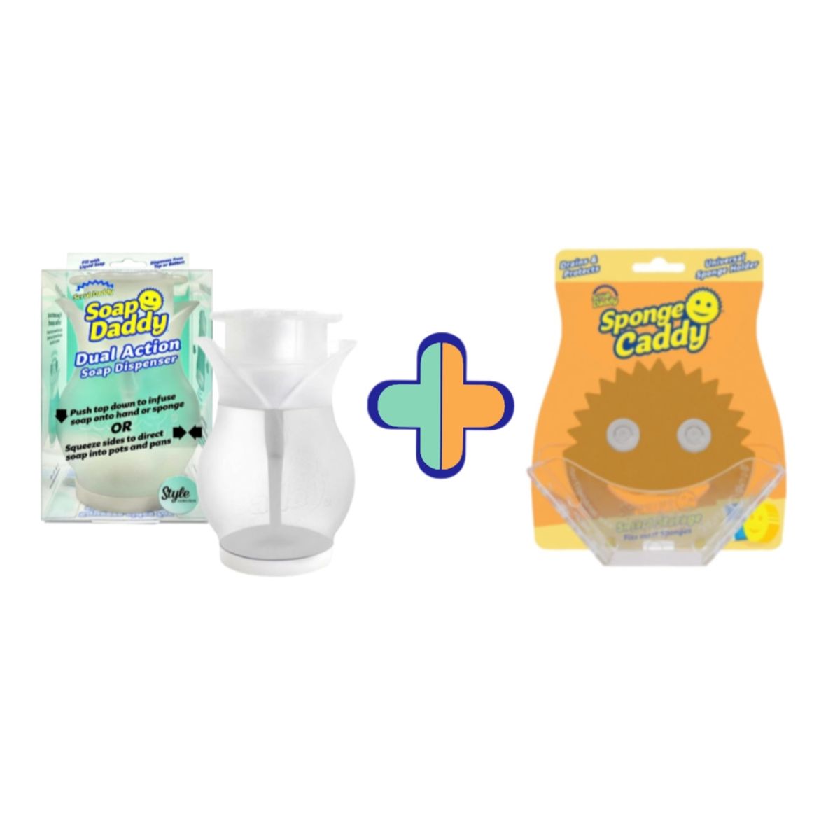 SCRUB DADDY - Pack Dispensador Lavalozas + Porta Esponjas Scrub Daddy SCRUB DADDY