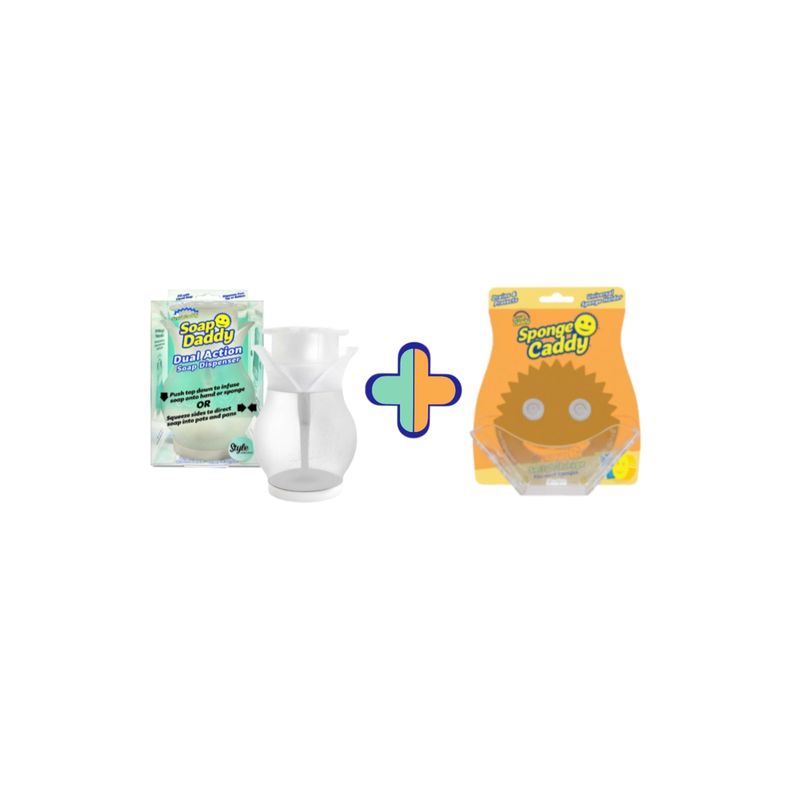 SCRUB DADDY - Pack Dispensador Lavalozas + Porta Esponjas Scrub Daddy SCRUB DADDY