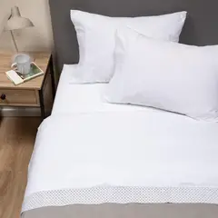 CASATUA - Sabanas Bordadas + Fundas Almohada - Blanco - king