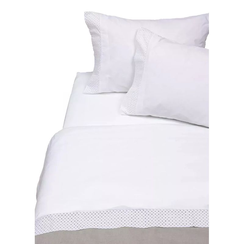 CASATUA - Sabanas Bordadas CasaTua + Fundas Almohada - Blanco - king