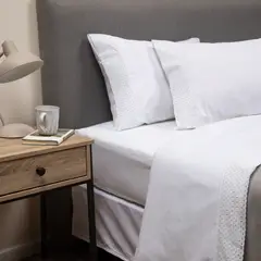CASATUA - Sabanas Bordadas + Fundas Almohada - Blanco - Super king