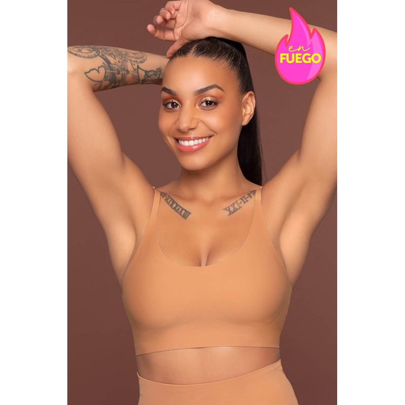 LOVE LUST - Bralette Cafe Claro Bye Bra Cuello Redondo Love Lust - Cafe