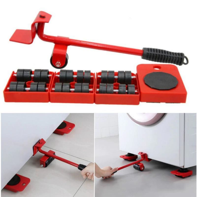 GENERICO - Kit Herramienta Elevador De Muebles 5 En 1 Movimiento De Maquinas Rodillo