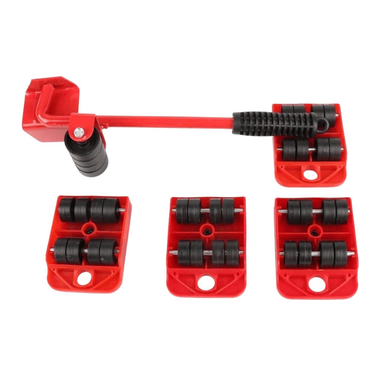 GENERICO - Kit Herramienta Elevador De Muebles 5 En 1 Movimiento De Maquinas Rodillo