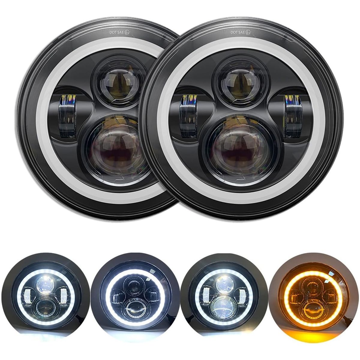 GENERICO - x2 Foco Led Ojo De Angel Jepp 7 Pulgadas