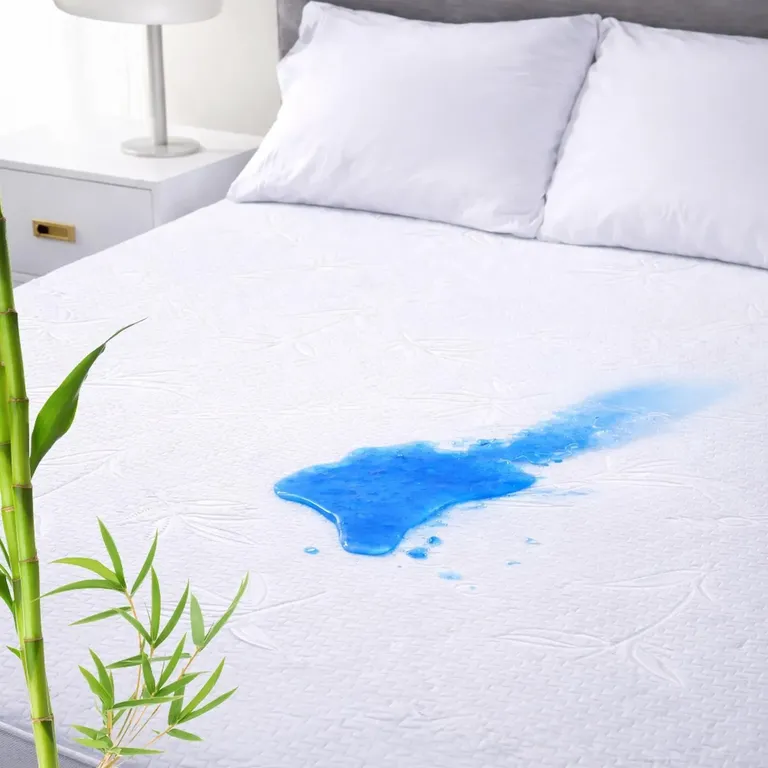 Cubre Colchon Protector Impermeable Bambu - Blanco