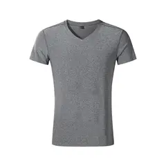 ANDESLAND OUTDOOR APPAREL - Polera Dry Fit Manga Corta Cuello V Cape Gris Hombre.-