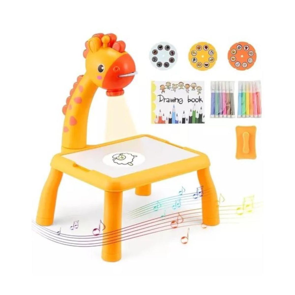 GENERICO - Mesa Proyector Led Didáctica De Dibujo Para Niños Amarillo