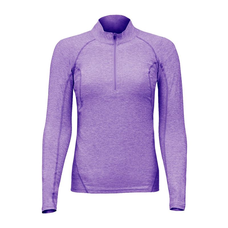 ANDESLAND OUTDOOR APPAREL - Polera Dry Fit Manga Larga Con Cierre Pale Lila Mujer.-