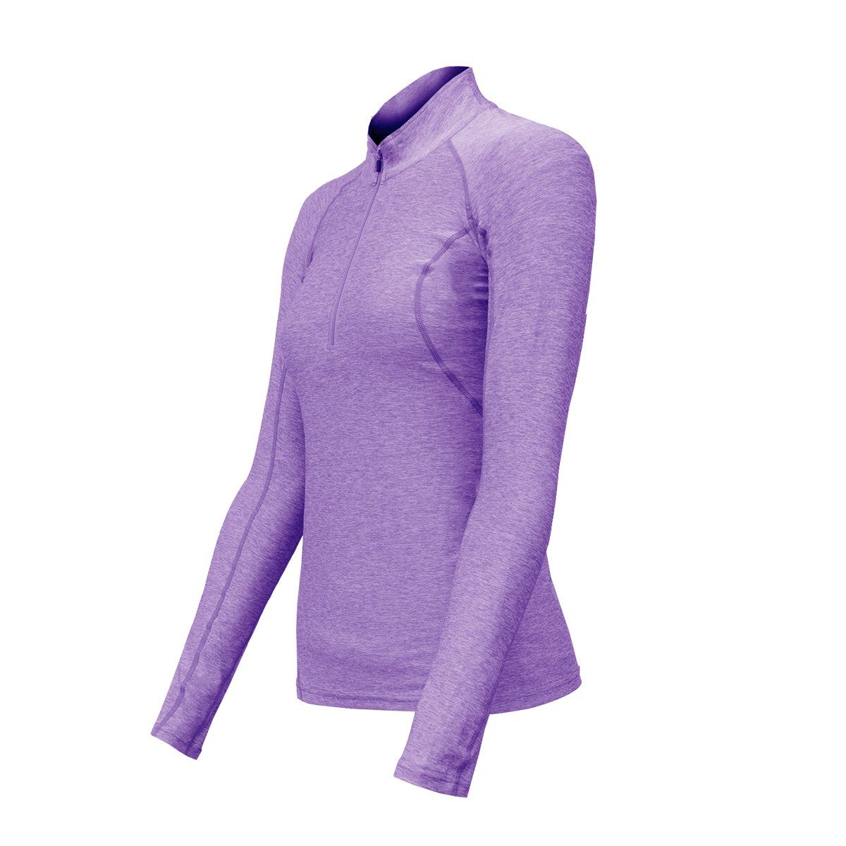 ANDESLAND OUTDOOR APPAREL - Polera Dry Fit Manga Larga Con Cierre Pale Lila Mujer.-