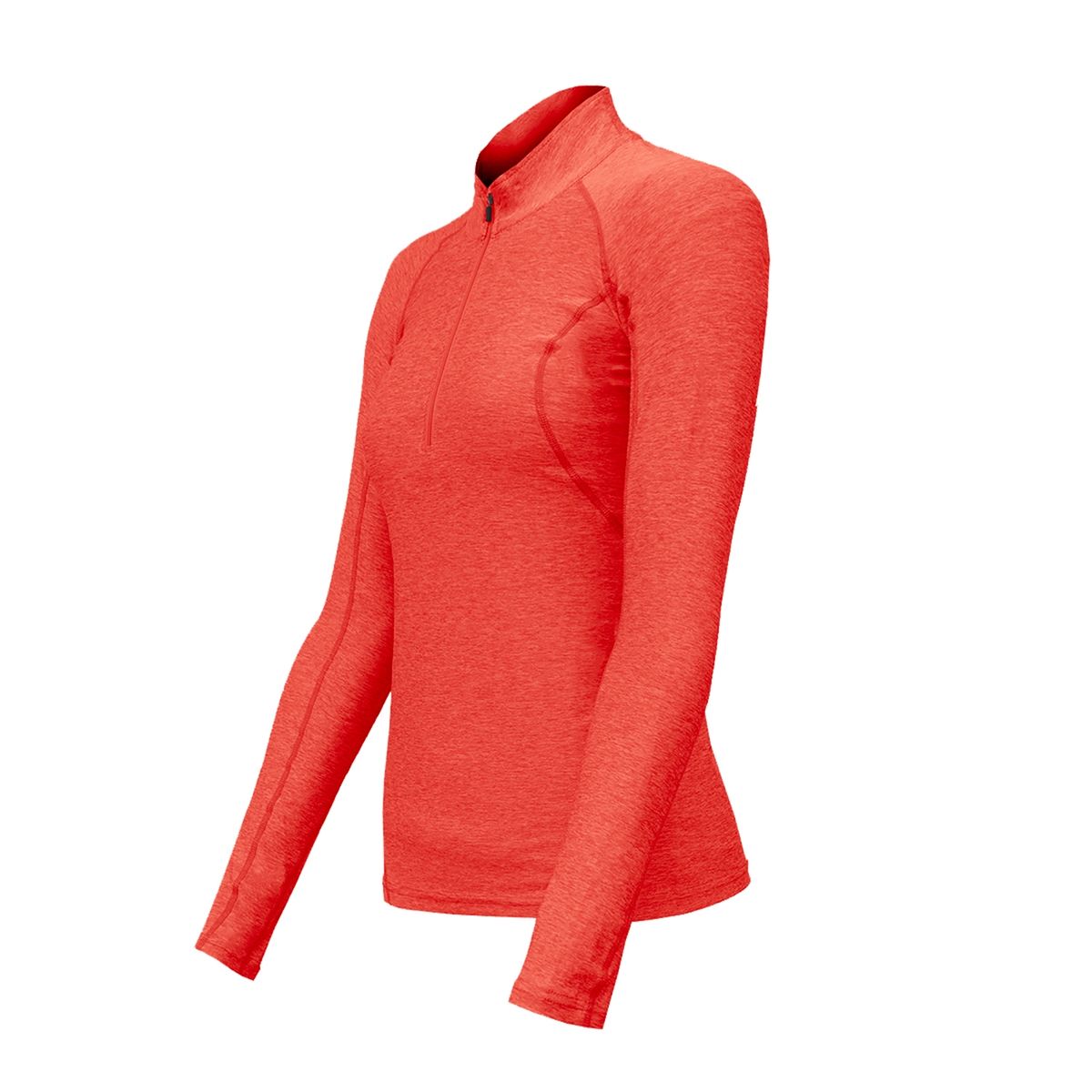 ANDESLAND OUTDOOR APPAREL - Polera Dry Fit Manga Larga Con Cierre Pale Roja Mujer
