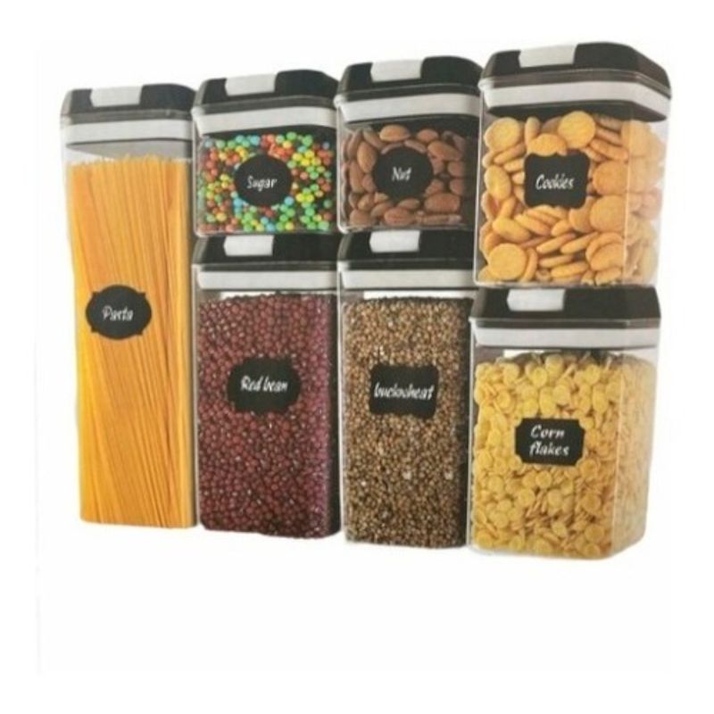 GENERICO - Set De 7 Contenedores Hermeticos De Plastico Cocina Despensa