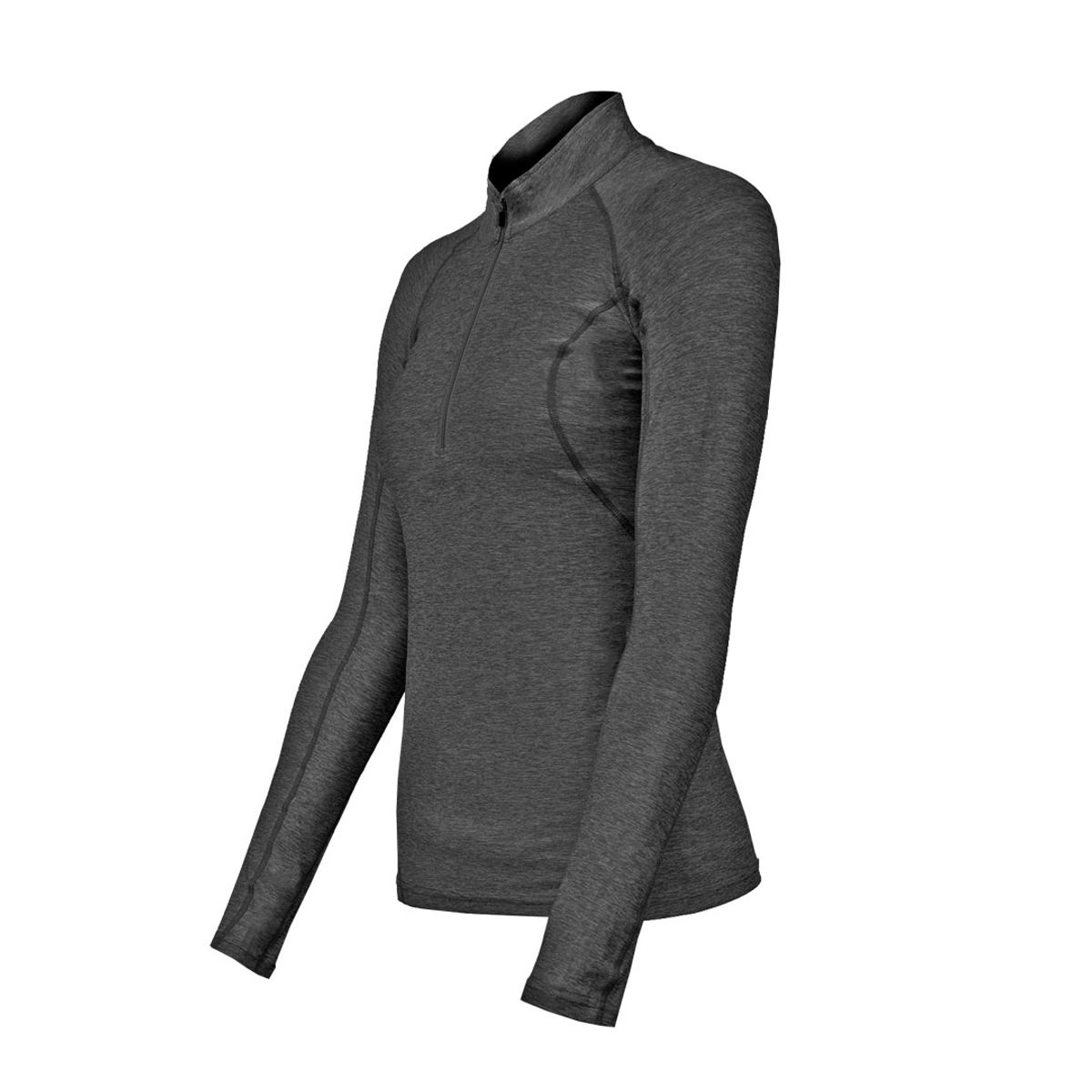 ANDESLAND OUTDOOR APPAREL - Polera Dry Fit Manga Larga Con Cierre Pale Grafito Mujer