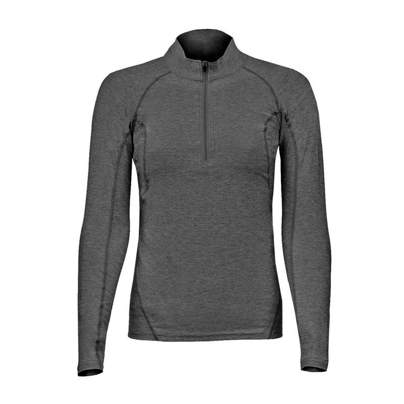 ANDESLAND OUTDOOR APPAREL - Polera Dry Fit Manga Larga Con Cierre Pale Grafito Mujer