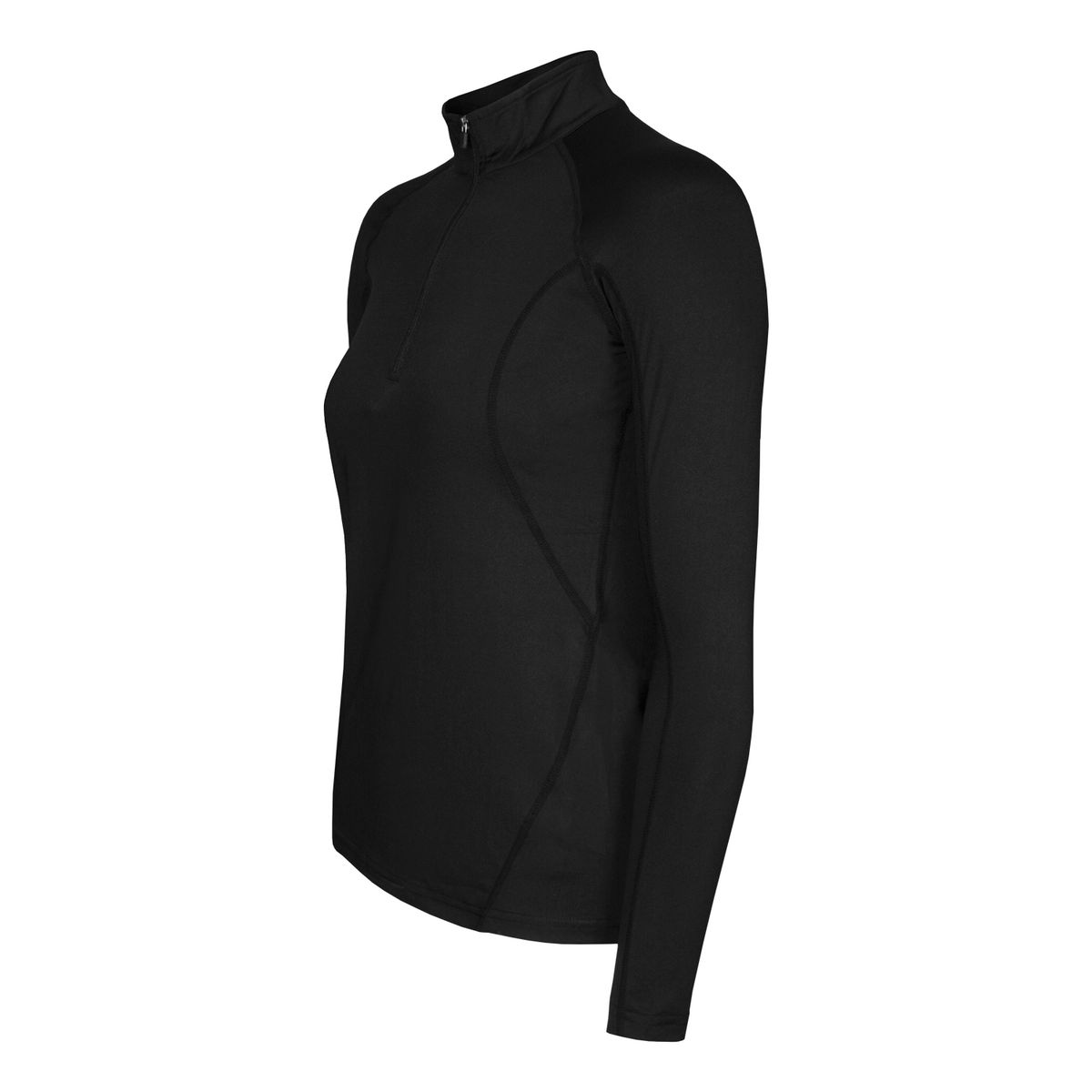 ANDESLAND OUTDOOR APPAREL - Polera Dry Fit Manga Larga Con Cierre Pale Negro Mujer