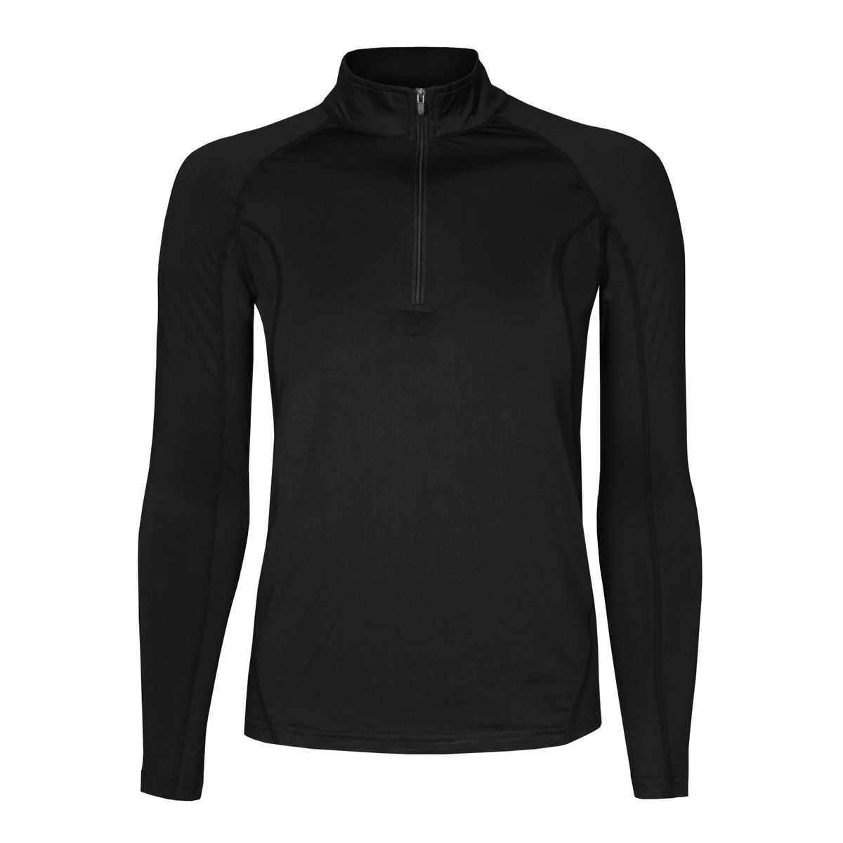 ANDESLAND OUTDOOR APPAREL - Polera Dry Fit Manga Larga Con Cierre Pale Negro Mujer