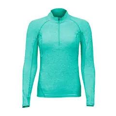 ANDESLAND OUTDOOR APPAREL - Polera Dry Fit Manga Larga Con Cierre Pale Turquesa Mujer.-