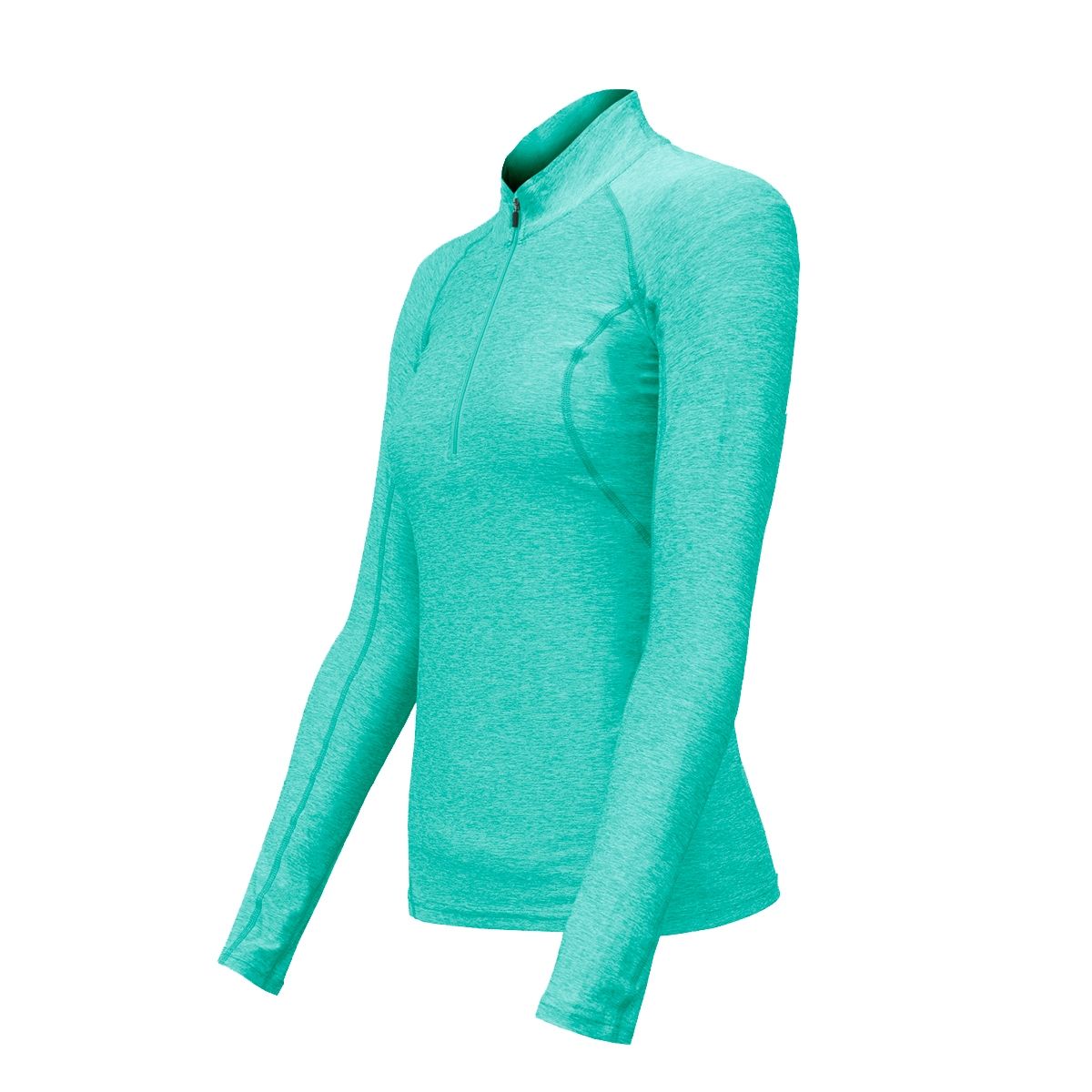 ANDESLAND OUTDOOR APPAREL - Polera Dry Fit Manga Larga Con Cierre Pale Turquesa Mujer.-