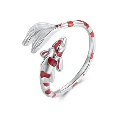 GENERICO - Anillo pez koi plata 925 ajustable