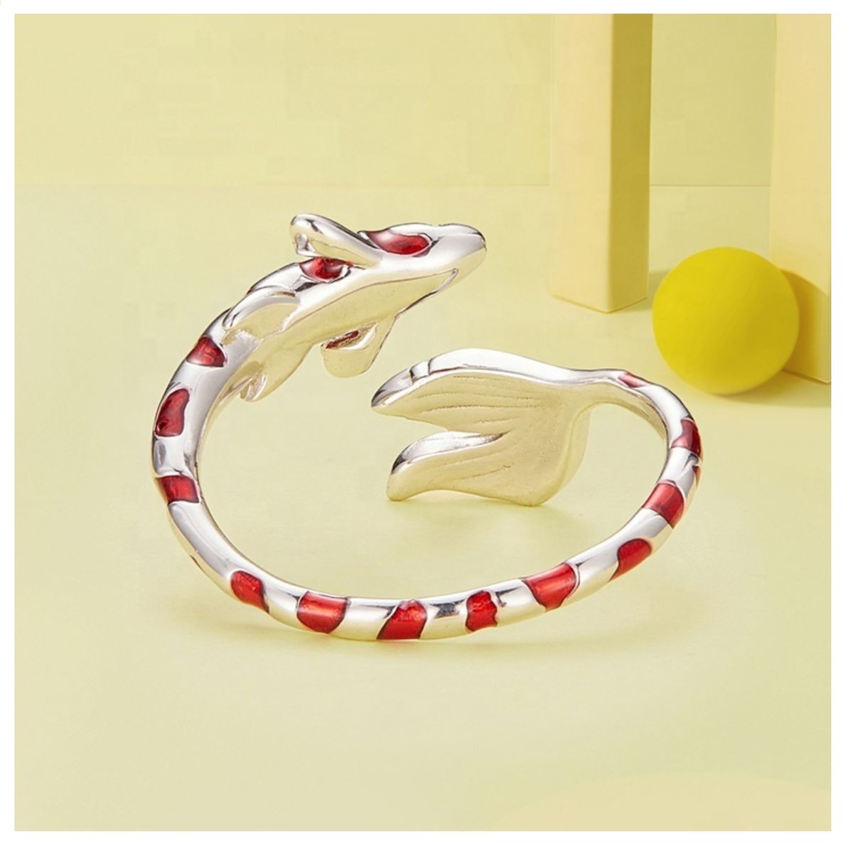 GENERICO - Anillo pez koi plata 925 ajustable