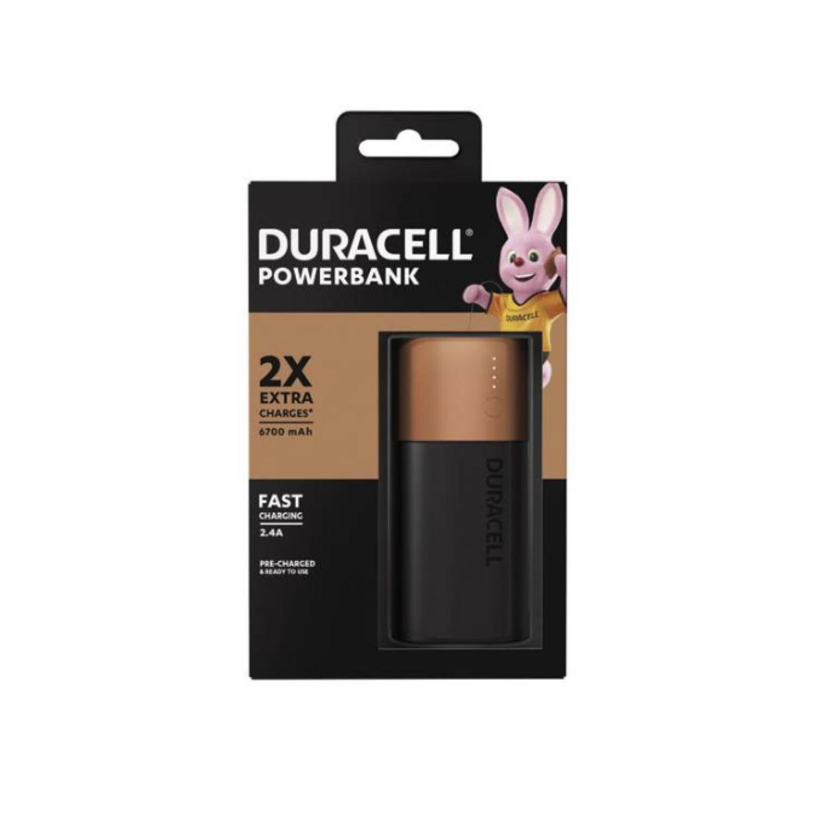 DURACELL - PowerBank Cargador Portatil 6700mAh Carga Rapida X2 Duracell
