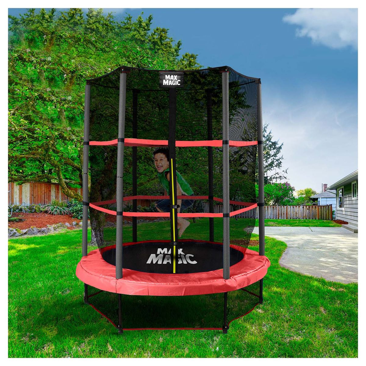 MAX MAGIC - Cama Elástica 140 cm Rojo