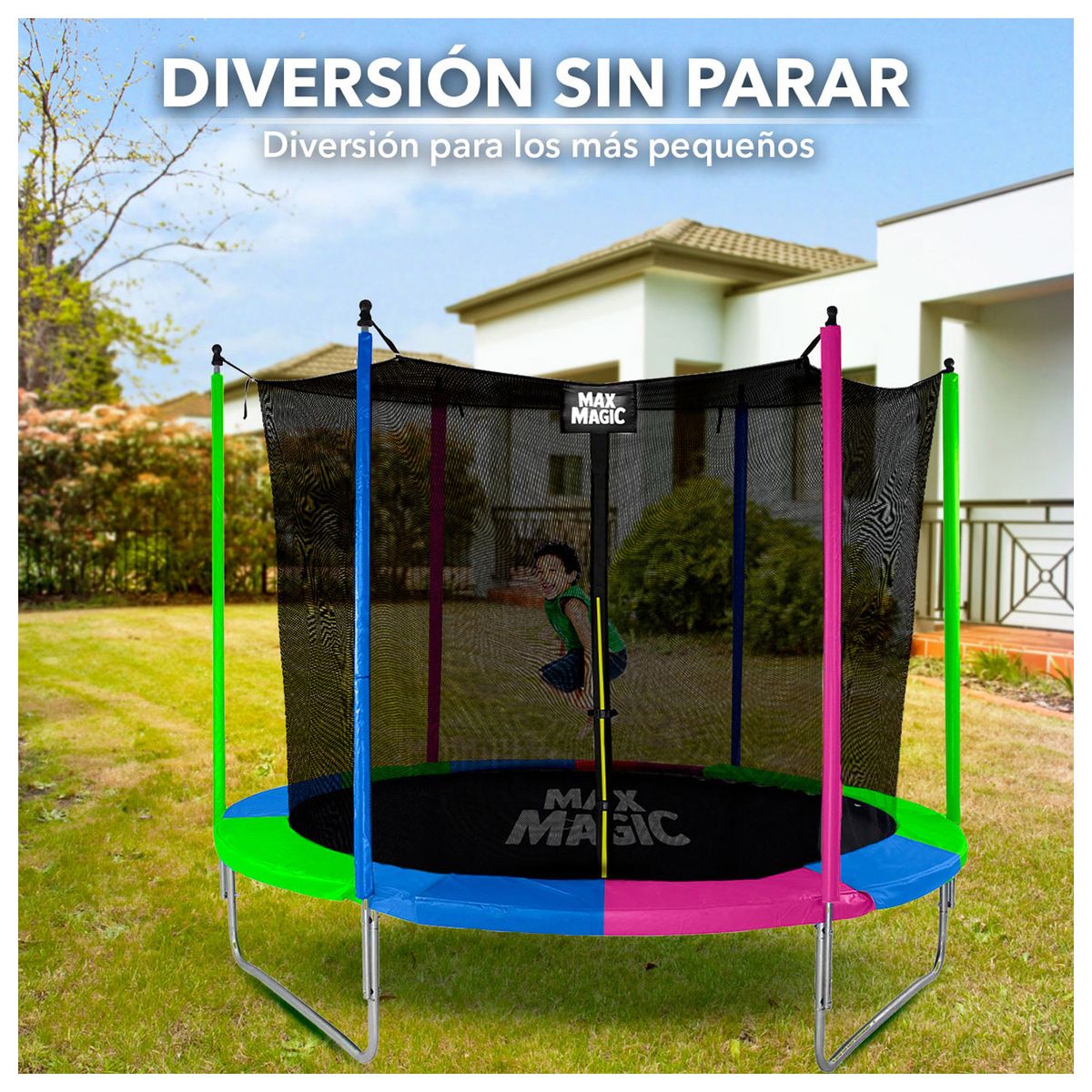 MAX MAGIC - Cama Elástica 244 cm (8 Ft) Negro