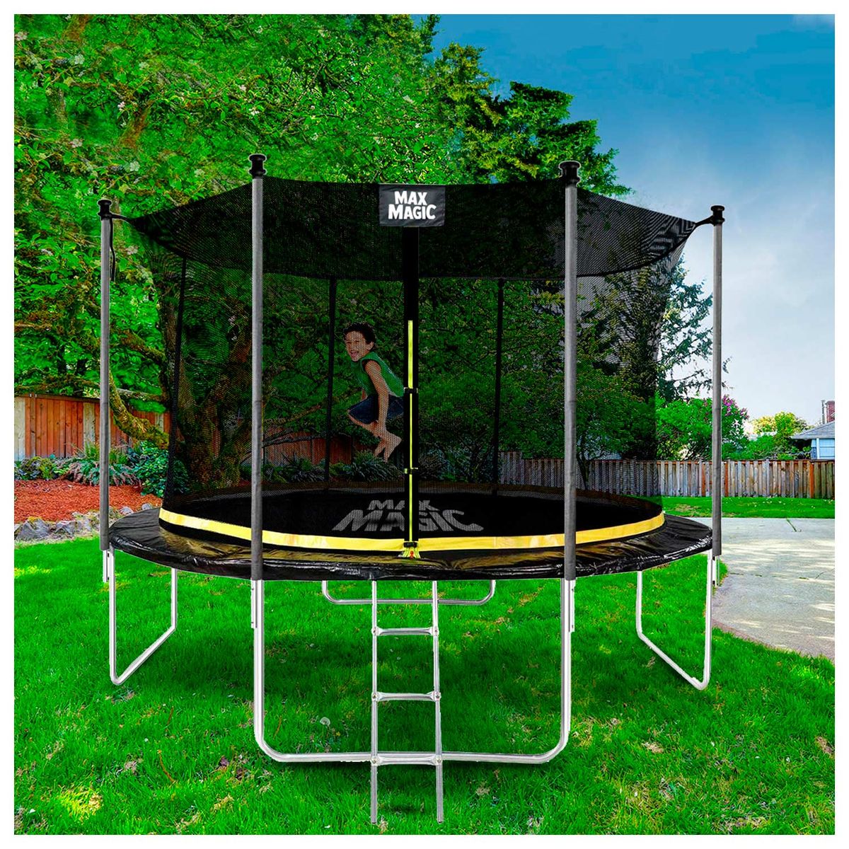 MAX MAGIC - Cama Elástica 366 cm (12 Ft) Negro