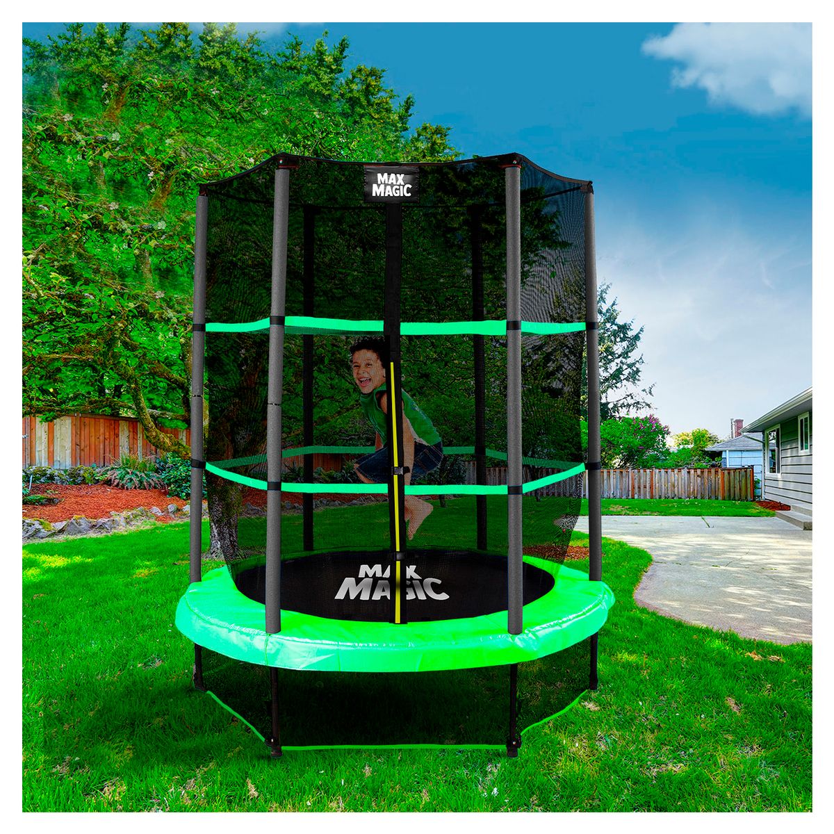 MAX MAGIC - Cama Elástica 140 cm Verde