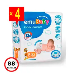 EMUBABY - Pañales Premium Manga X4 - 22 Und. C/U - Talla P