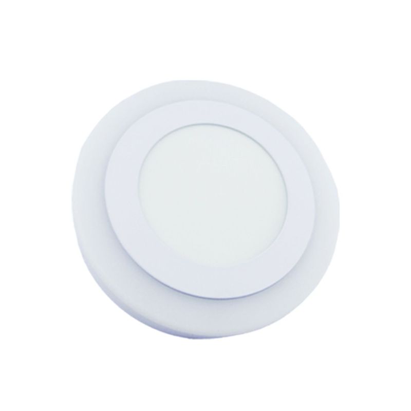 IMPORTCLICK - Foco LED Panel 12+4 Watt Duo Luz Centro Borde Blanco Sobrepuesto