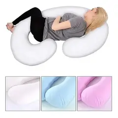 DETODOYMAS - Almohada Para Embarazadas Pre Y Post Parto + Funda De Regalo - Celeste