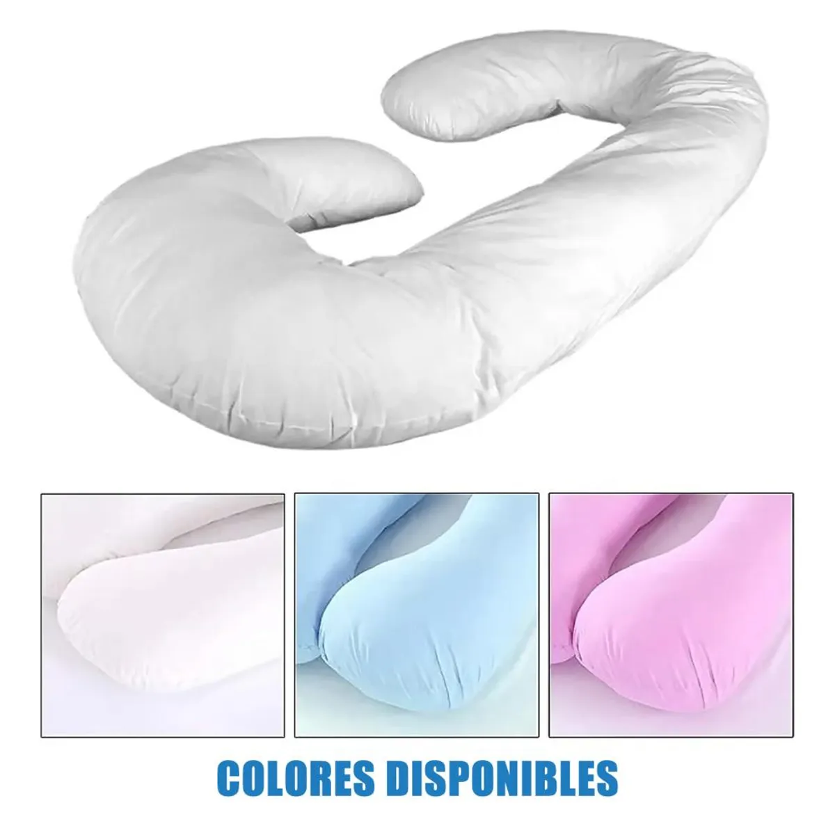 DETODOYMAS - Almohada Para Embarazadas Pre Y Post Parto + Funda De Regalo - Celeste