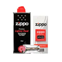 ZIPPO - Kit Bencina Encendedor 125ml + 1 Mecha + 6 Piedras