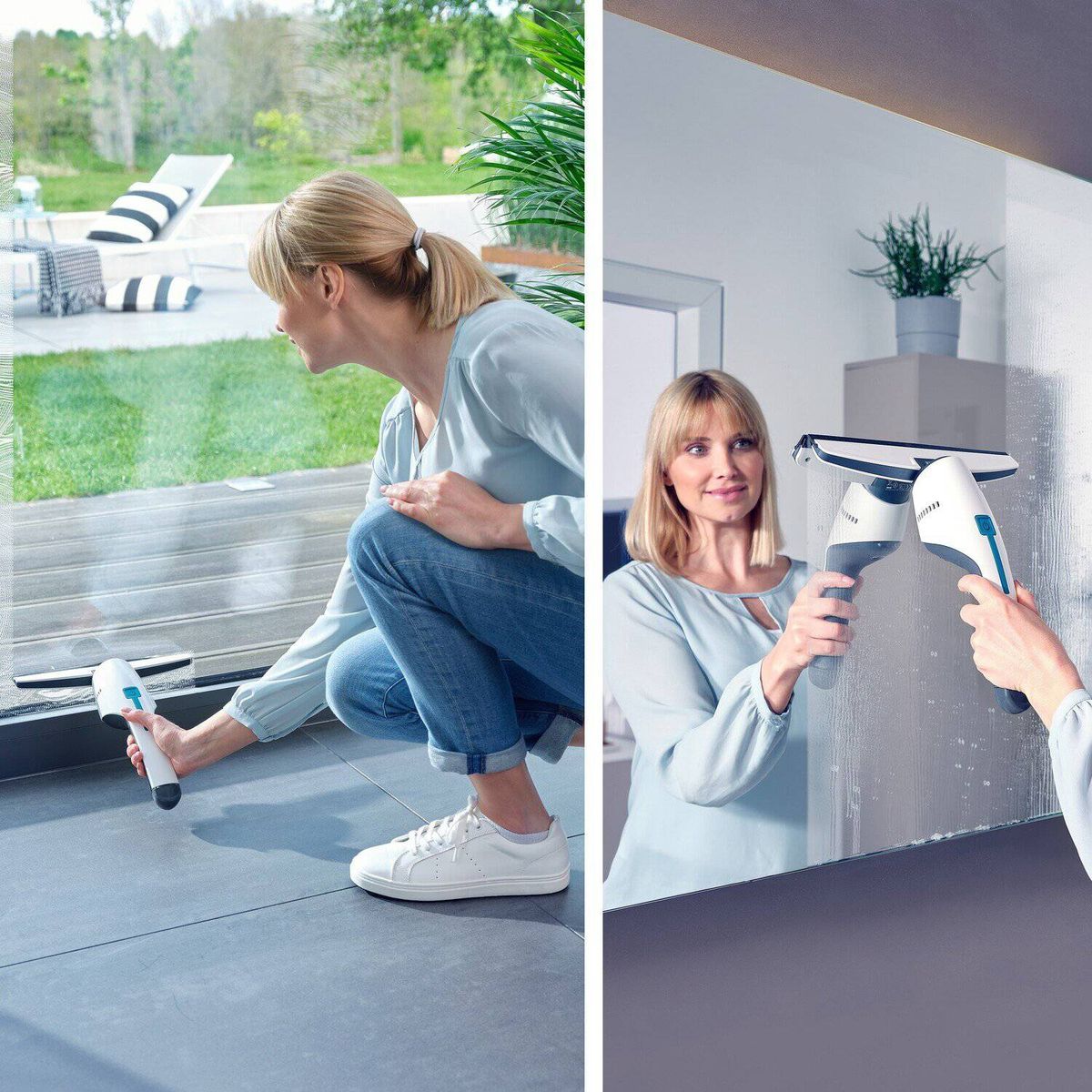 LEIFHEIT - Aspirador de ventanas y vidrios a batería