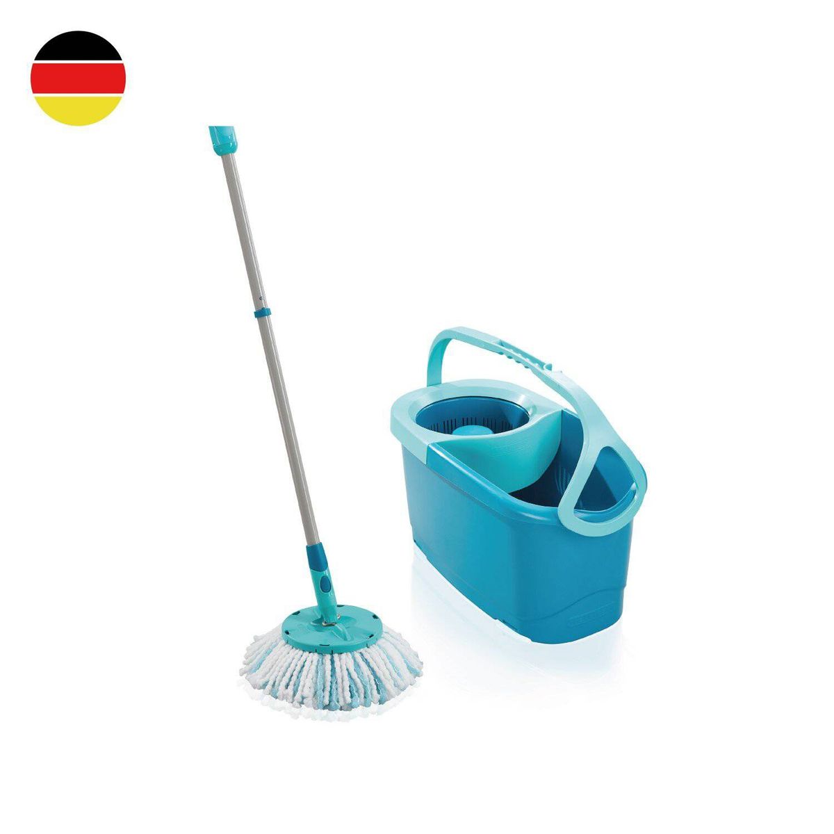 LEIFHEIT - Set de mopa redonda y balde con centrífuga
