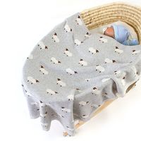 MANTA ALGODÓN BEBÉ OVEJA GRIS