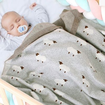 Imagen 2 del producto MANTA ALGODÓN BEBÉ OVEJA GRIS