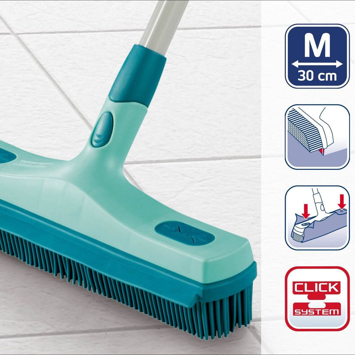 LEIFHEIT - Cabezal escobillón de goma barre agua enganche Click System