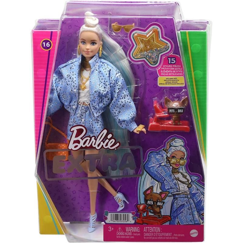 MATTEL - Barbie Extra Mattel Original # 16 Con 15 Piezas De Estilo
