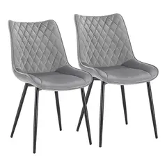 GENERICO - Set De 2x Sillas Comedor Greta Gris Modelo B3078-1