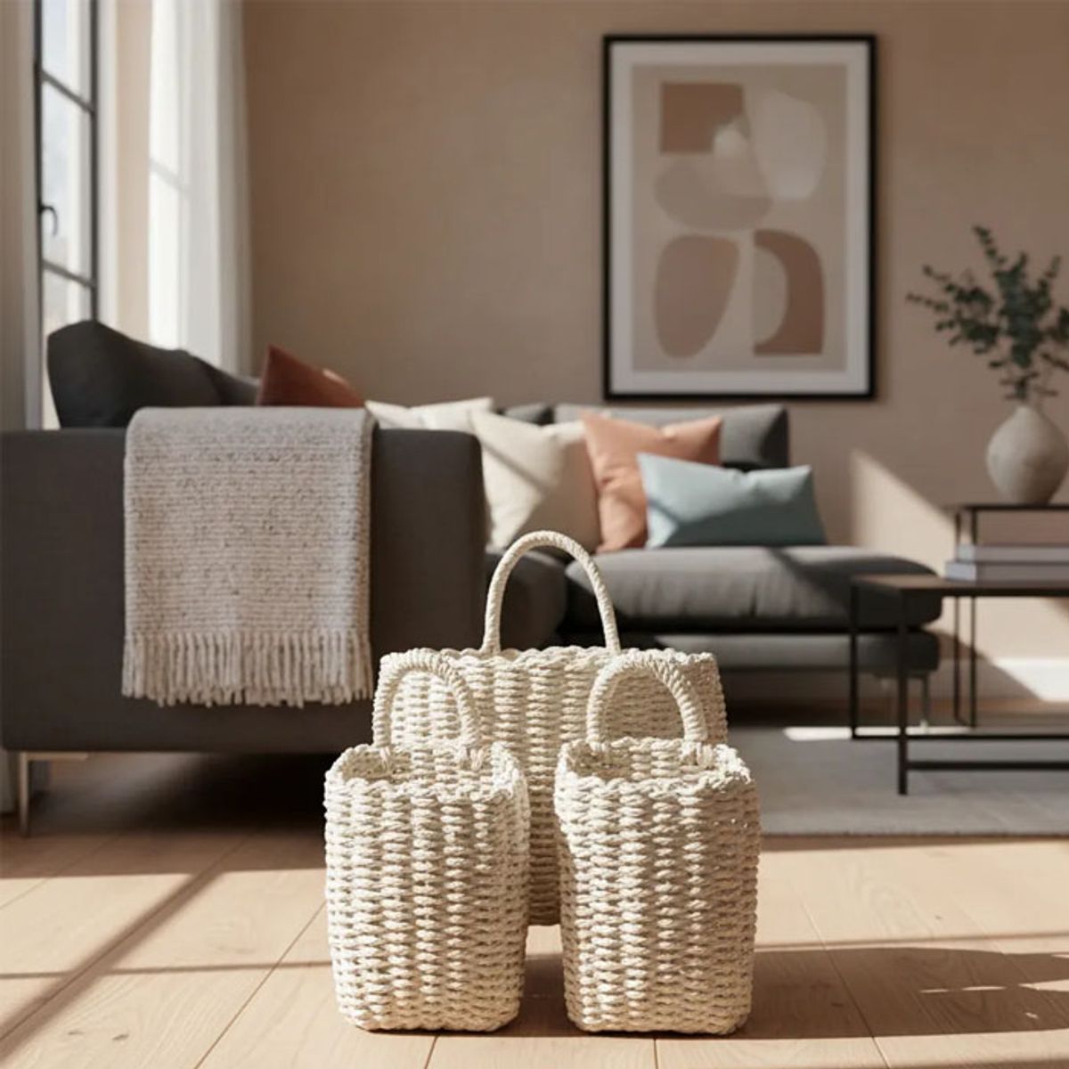 BRIC - Canasta fibras naturales set de 3