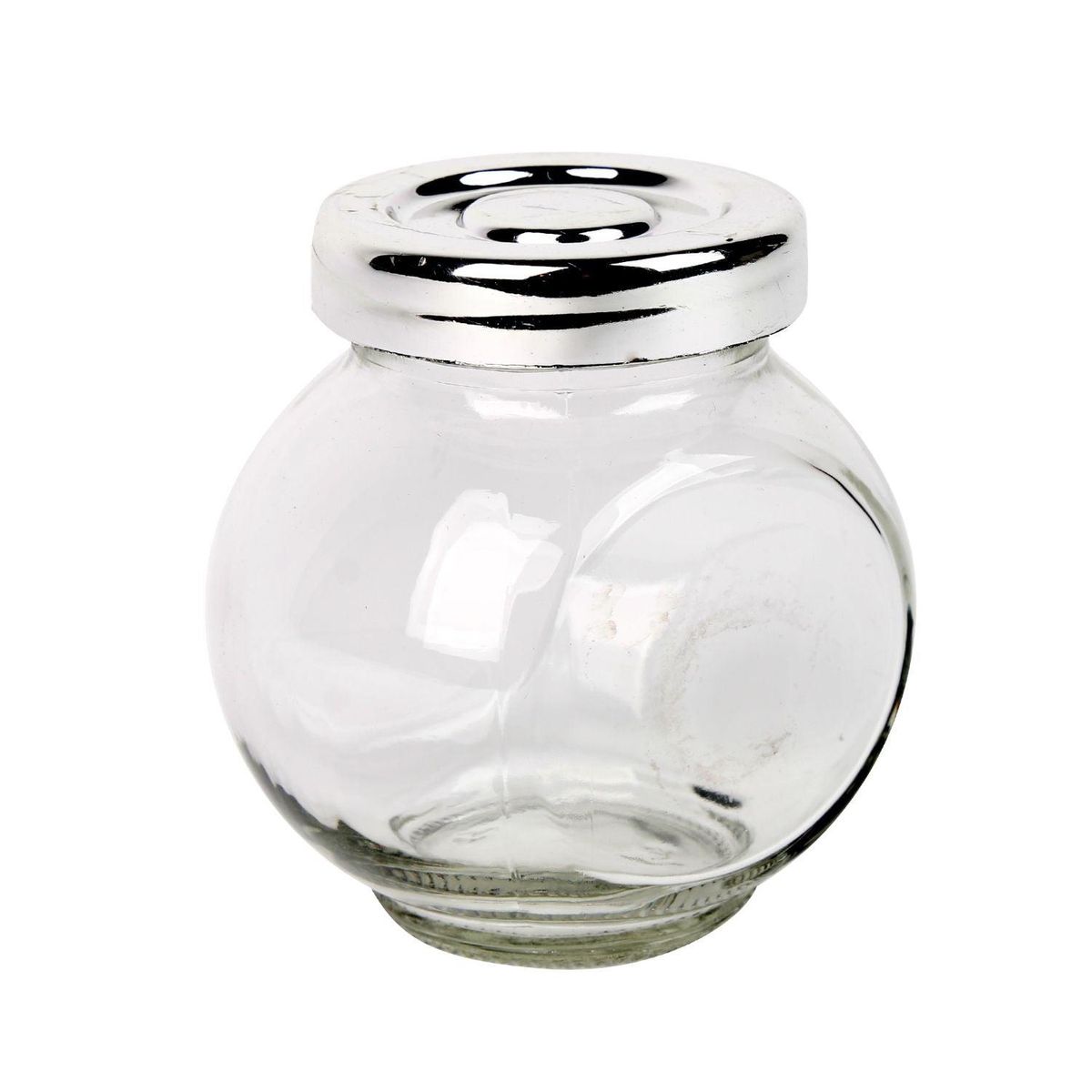 HOMEWELL - Set 4 especieros de vidrio con tapa de metal