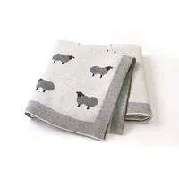 MANTA ALGODÓN BEBÉ OVEJA BLANCA