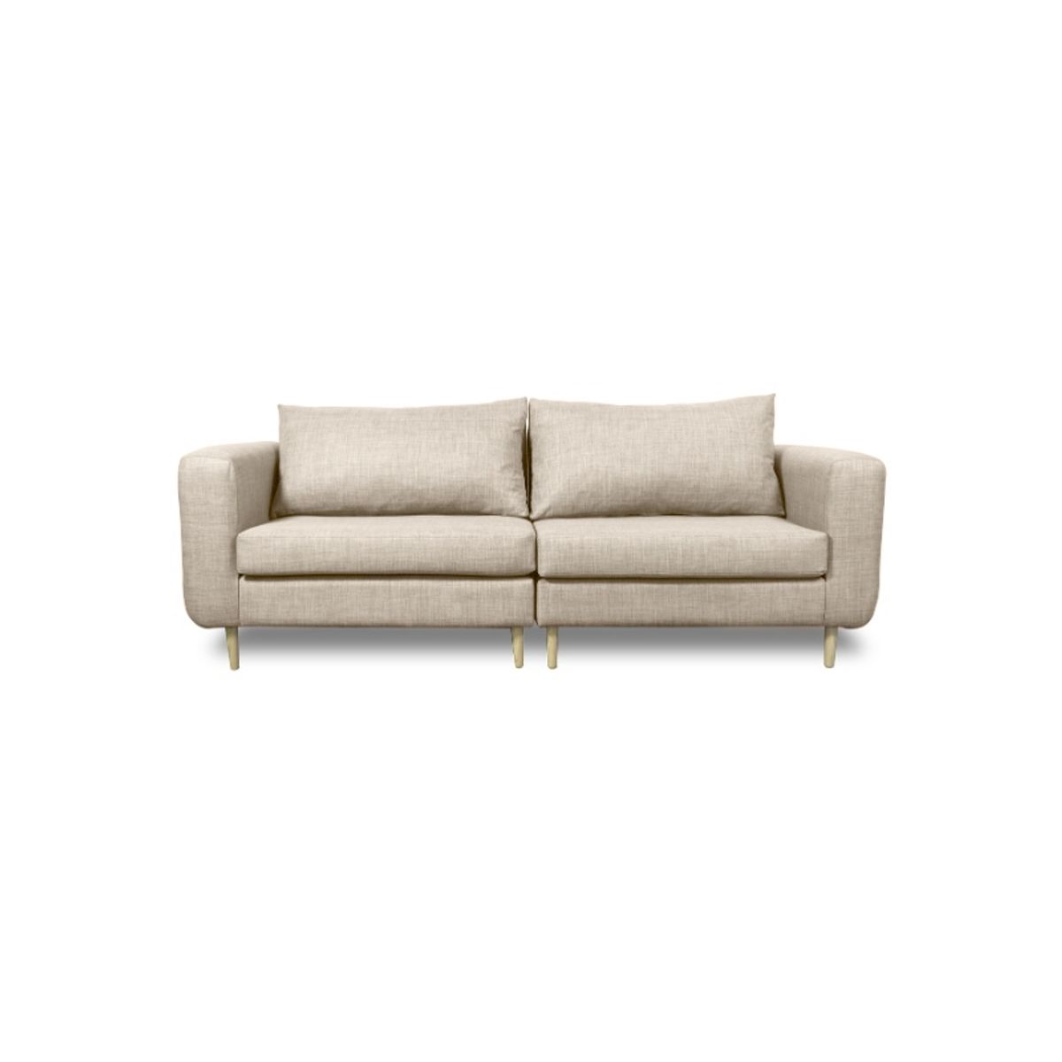 SOFAS HOME - SOFA BOLLEN CHENILLE TIPO LINO BEIGE 3 CUERPOS