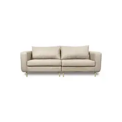 SOFAS HOME - SOFA BOLLEN CHENILLE TIPO LINO BEIGE 3 CUERPOS