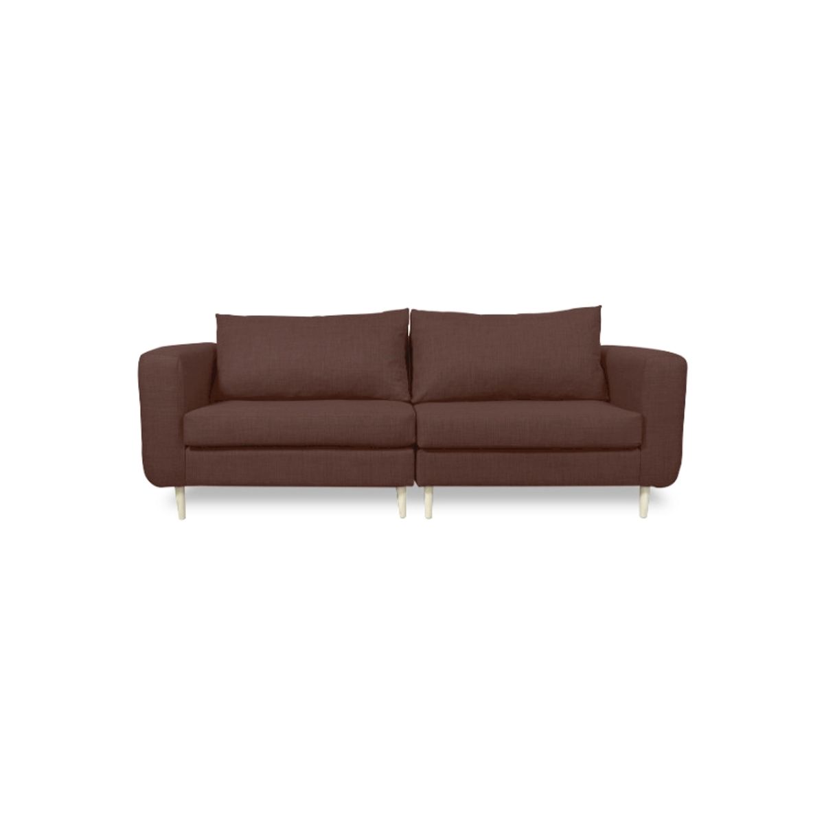 SOFAS HOME - SOFA BOLLEN CHENILLE TIPO LINO CAFE 3 CUERPOS