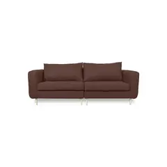 SOFAS HOME - SOFA BOLLEN CHENILLE TIPO LINO CAFE 3 CUERPOS