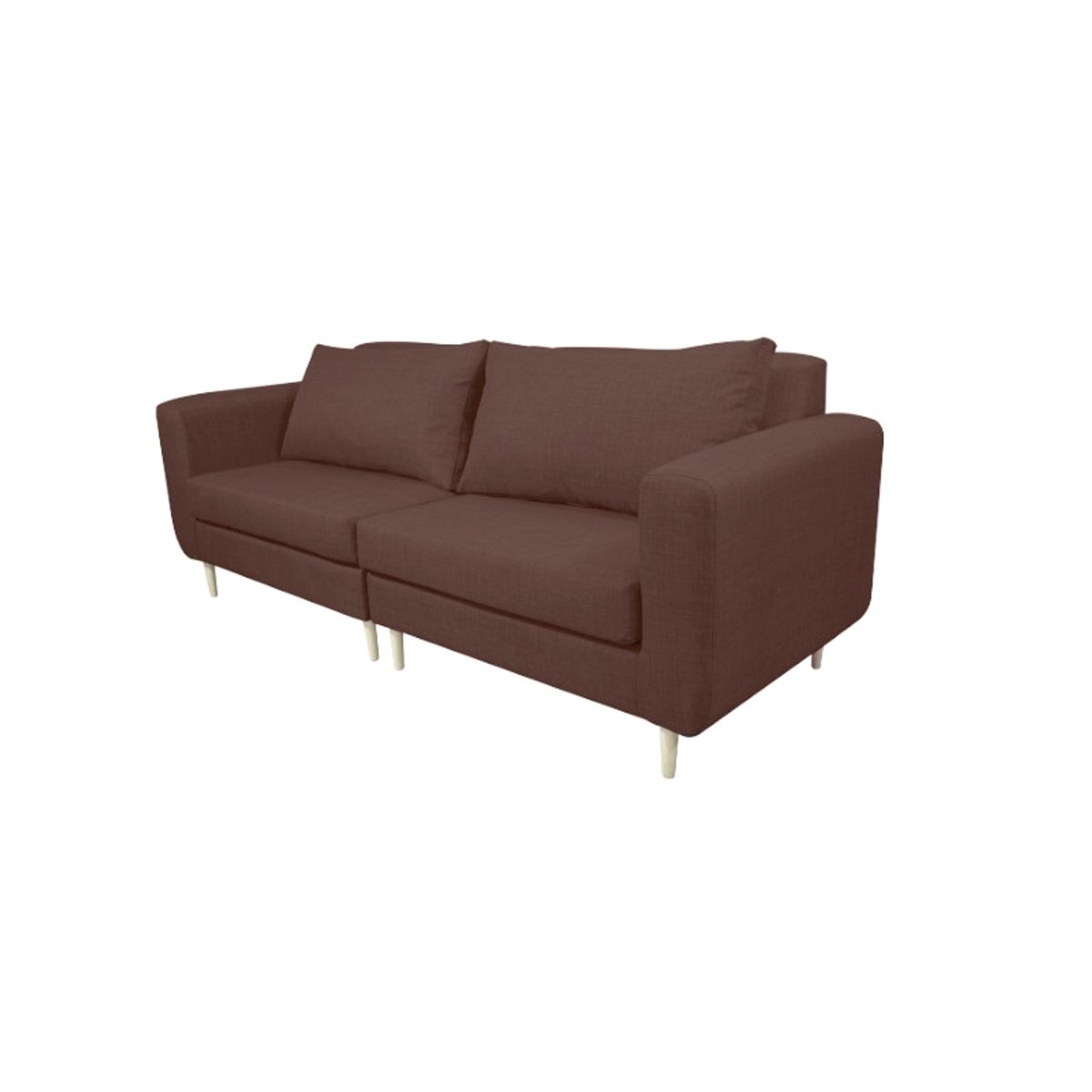 SOFAS HOME - SOFA BOLLEN CHENILLE TIPO LINO CAFE 3 CUERPOS